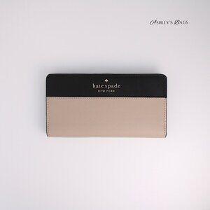 Kate Spade Staci Large Slim Bifold Wallet In Warm Beige